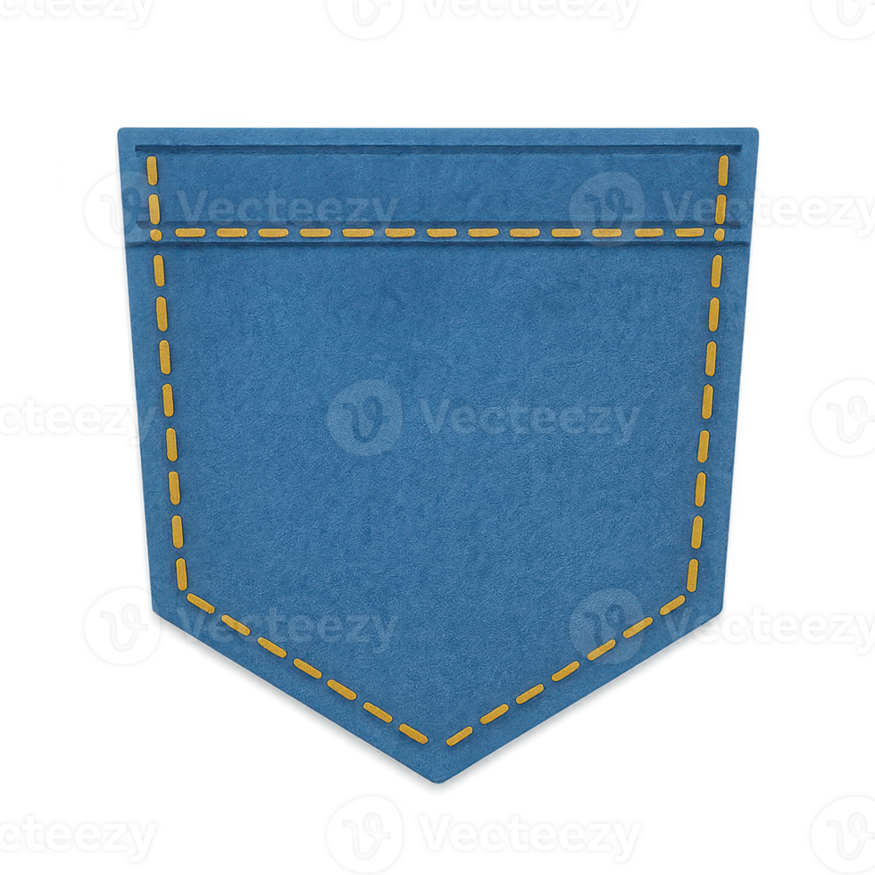 Simple Blue Fabric Pocket Cutout Illustration for Graphic Use png