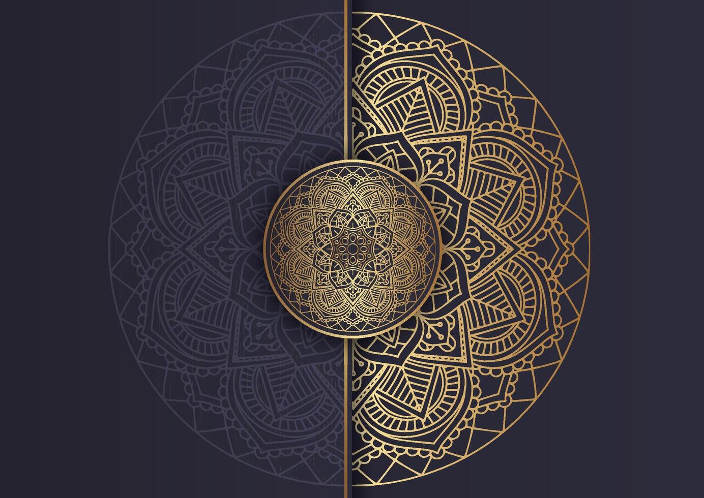 Decorative background with a gold mandala design vector