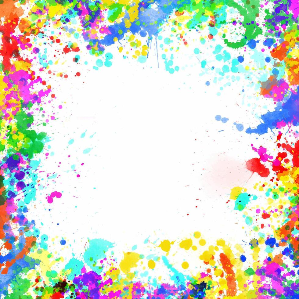 Colourful paint splatter border background vector