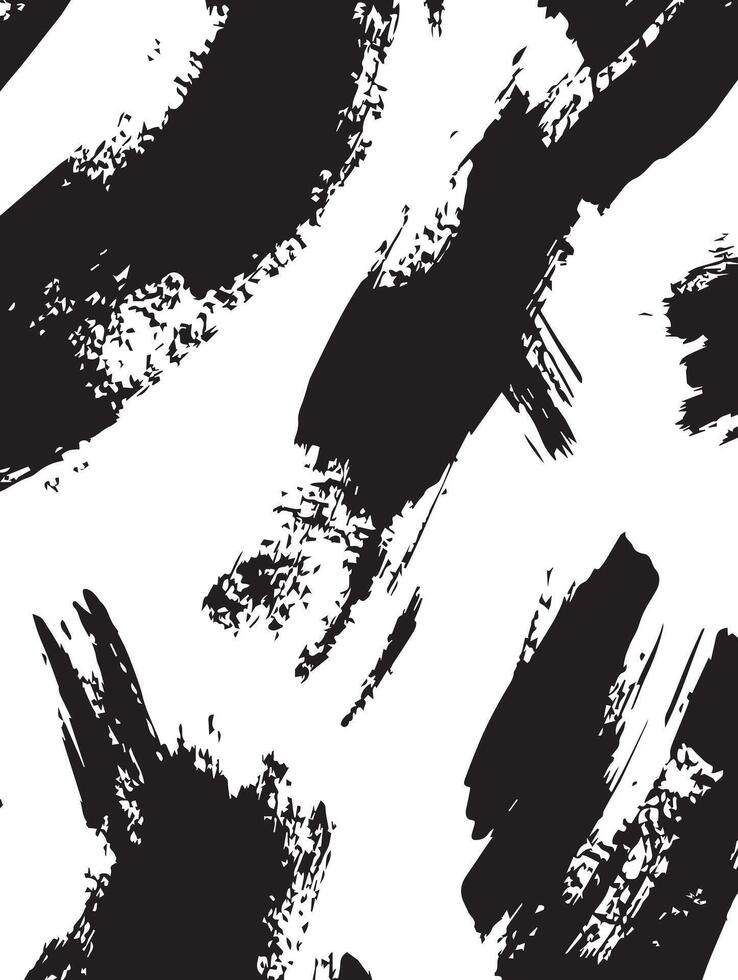 Dynamic Black and White Brushstrokes Abstract Art Texture vector