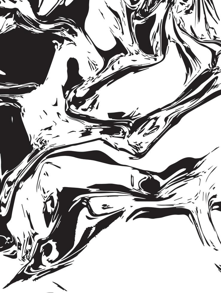Abstract Monochrome Swirl Black and White Ink Design vector