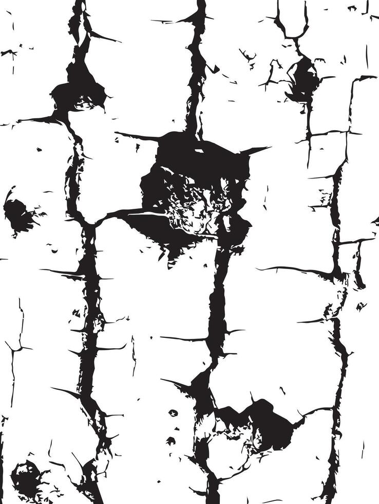 Dramatic Crackle Texture Black and White Abstract Art vector