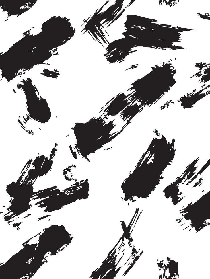 Black Ink Brush Strokes Abstract Texture Pattern for Design Projects vector