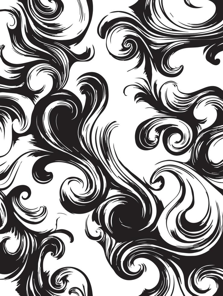 Black and White Swirl Pattern Elegant Abstract Design vector