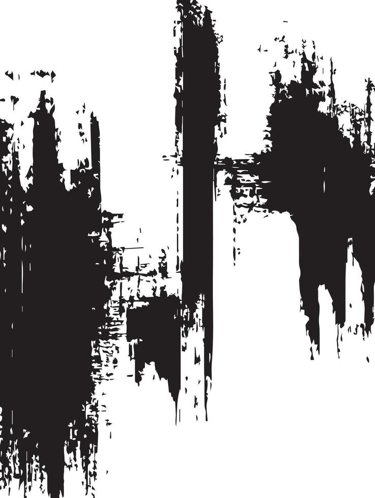 Abstract Black and White Texture Grunge Ink Brushstrokes vector