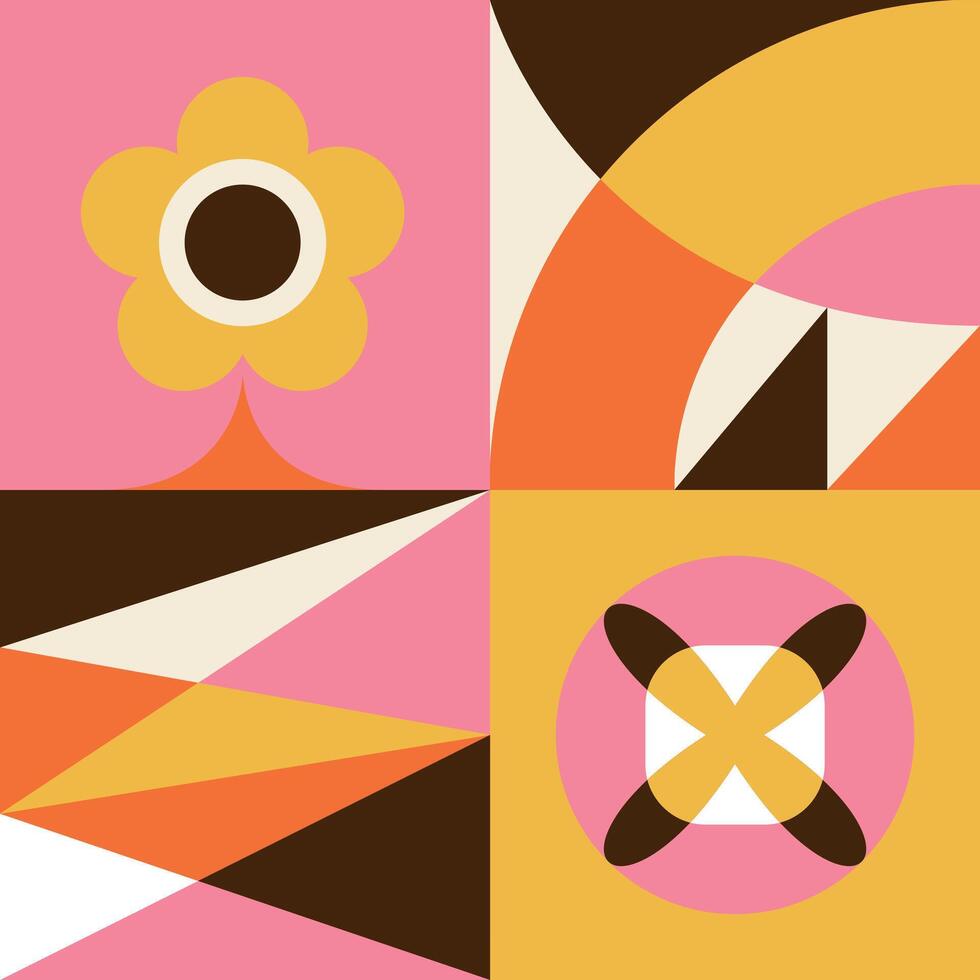 Floral and colorful abstract minimalist pattern vector