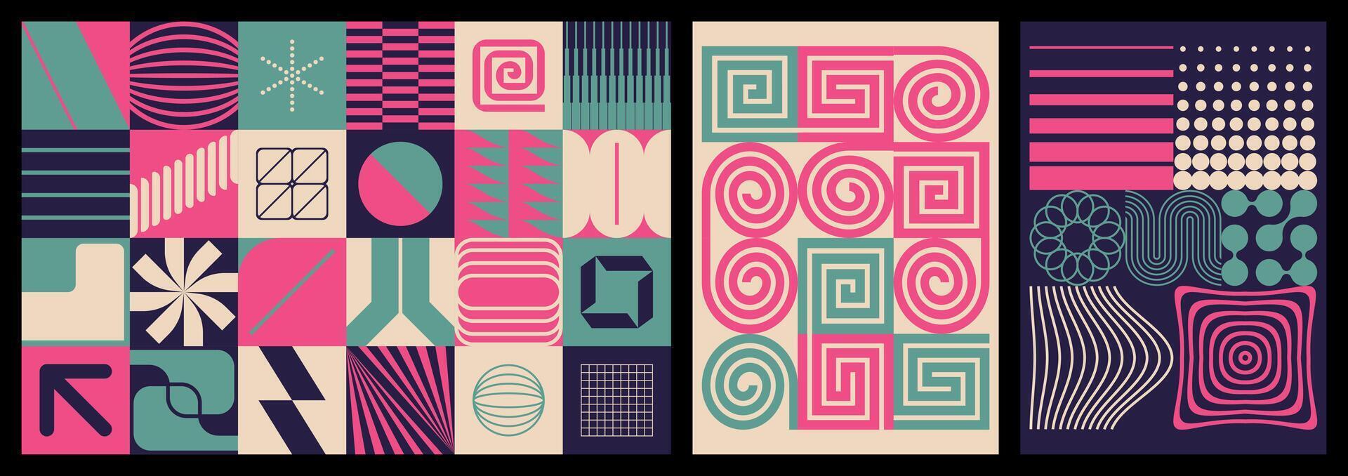 Abstract geo art pattern composition illustration vector