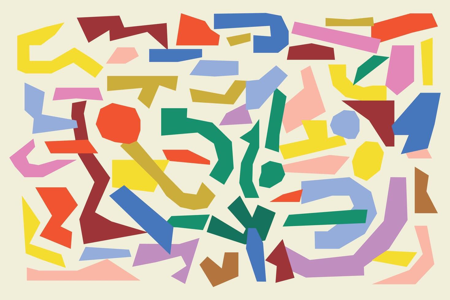 Abstract background with organic, irregular, cutout and colorful forms vector