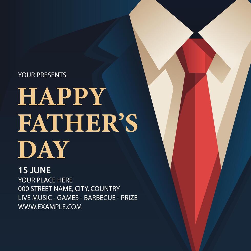 Creative Happy father's day flyer poster template design vector
