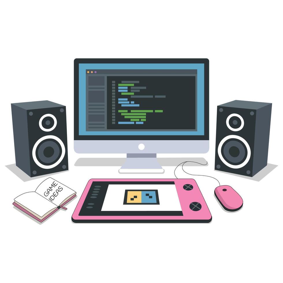 Computer and creative tools for gaming vector