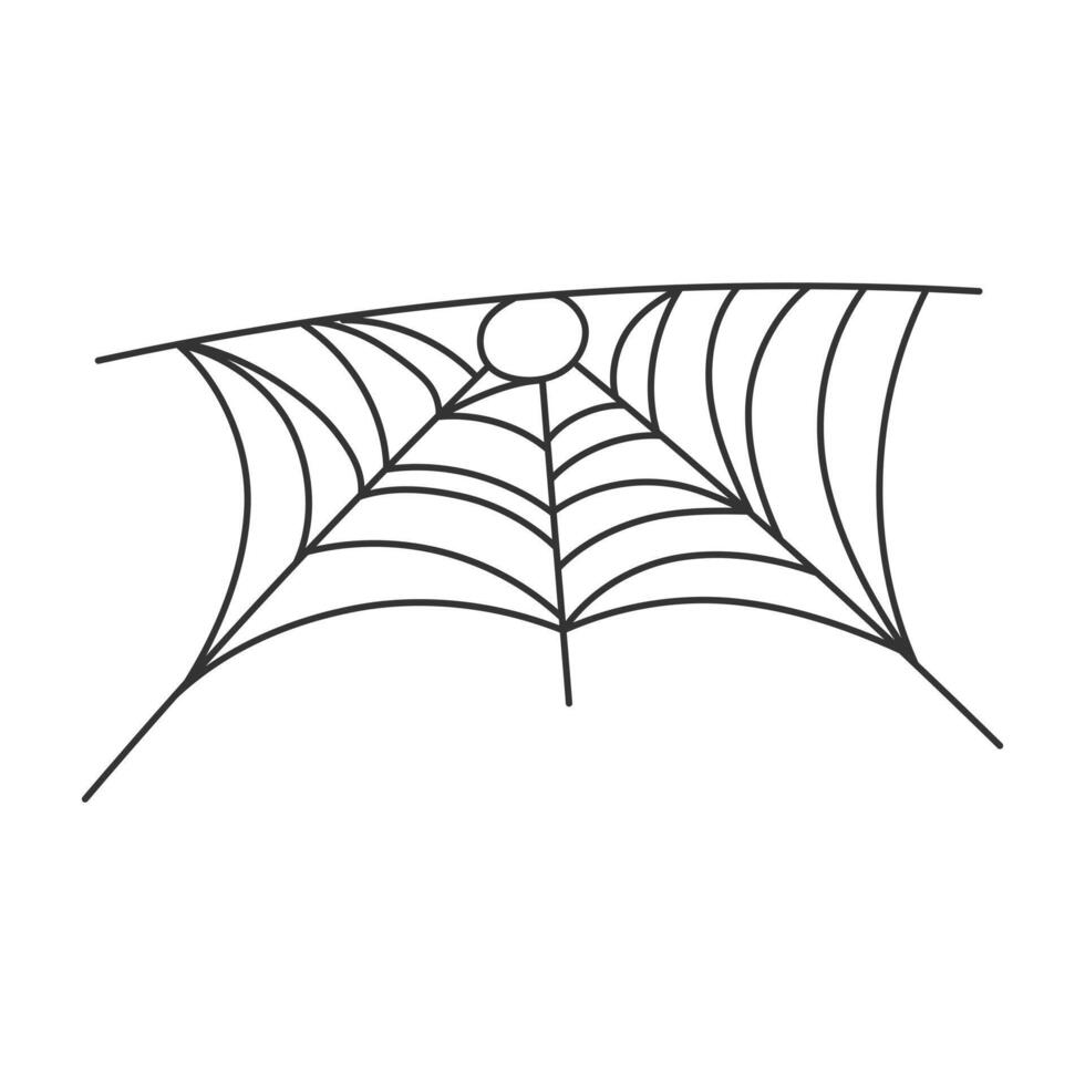 Black silhouette of cobweb. Decorative element for Halloween celebration. illustration. vector