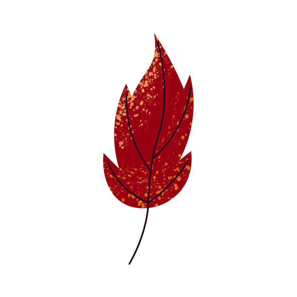 Autumn red leaf. Bright stylized autumn red leaf vector