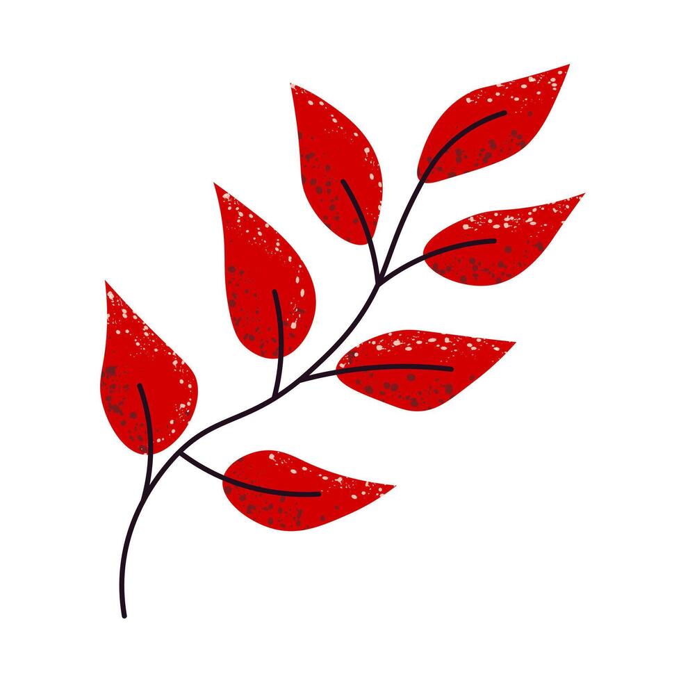 A branch with autumn leaves. Bright stylized autumn leaves vector