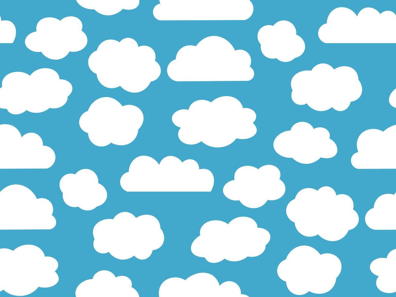 Seamless pattern White clouds on a blue background vector