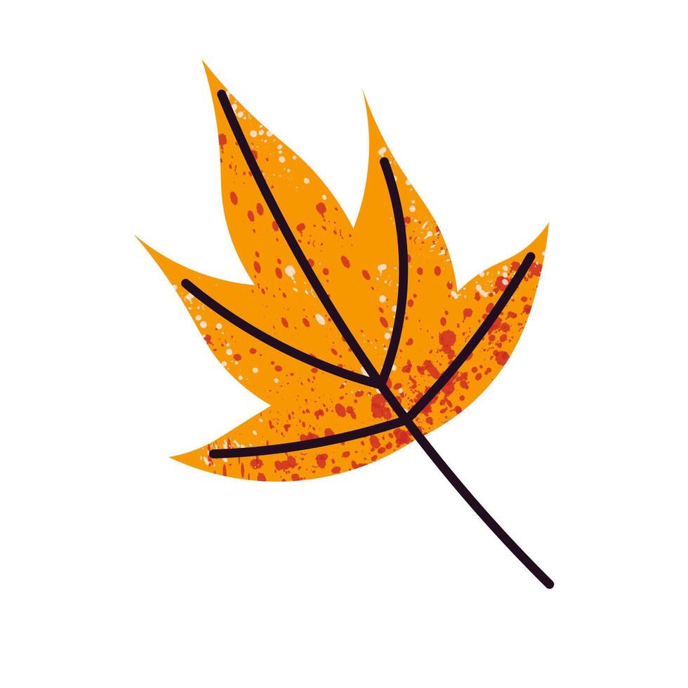 Autumn yellow leaf. Bright stylized autumn leaf vector