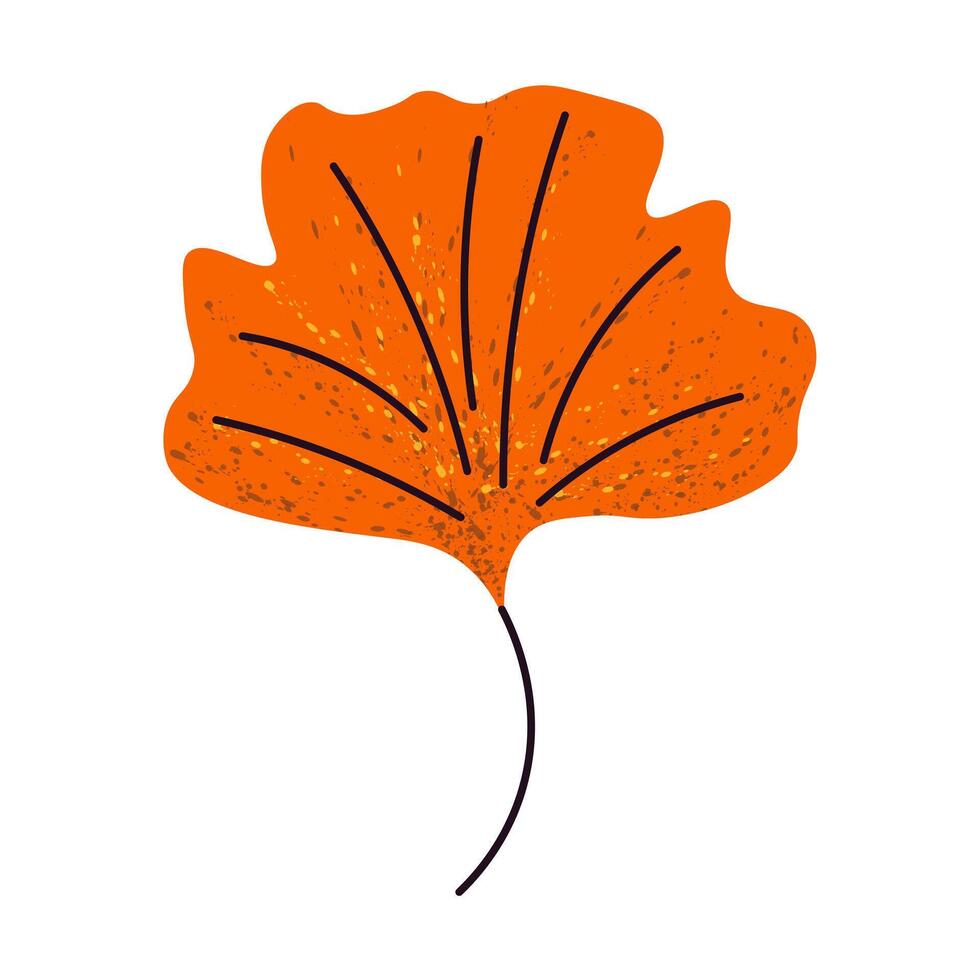 Ginkgo autumn leaf. Bright stylized autumn ginkgo leaf vector