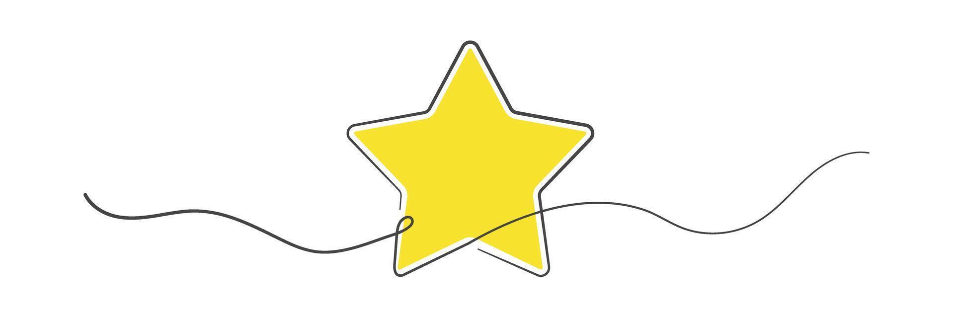 Rating Star Thin Line Drawing. Business use concept vector