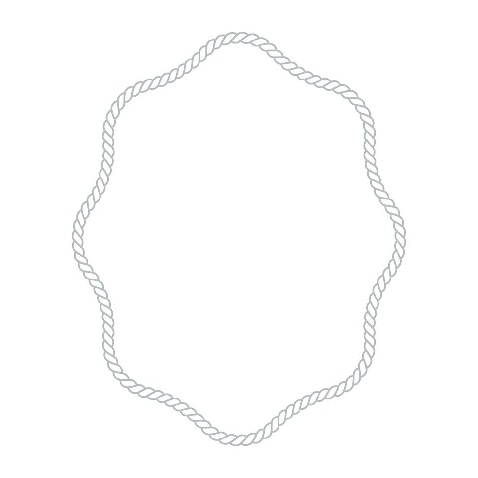 Rope frame outline illustration. Vintage border shape vector