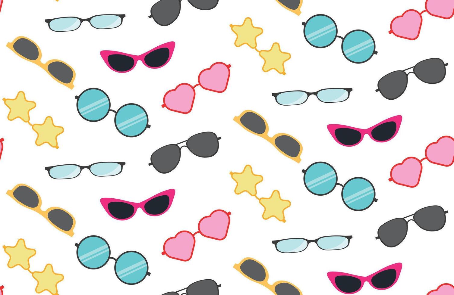 illustration. Seamless pattern of glasses. vector