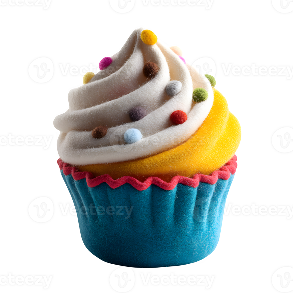 A cupcake with colorful sprinkles on top png