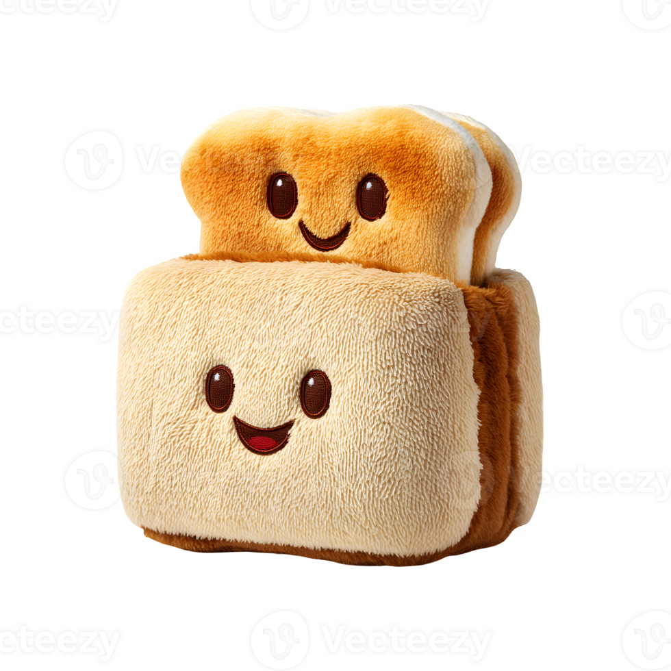 Two pieces of toast with faces on them png