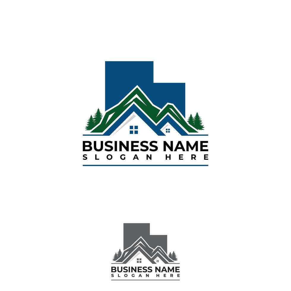 Real estate mountain camp vintage logo design with Utah map vector