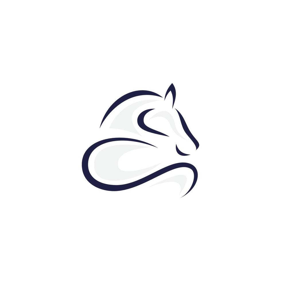 Creative out line horse logo design template in flat style vector