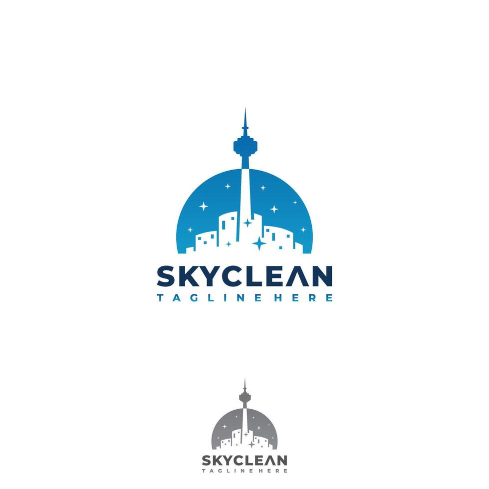 Sky clean design modern logo with silhouette Toronto skyline vector