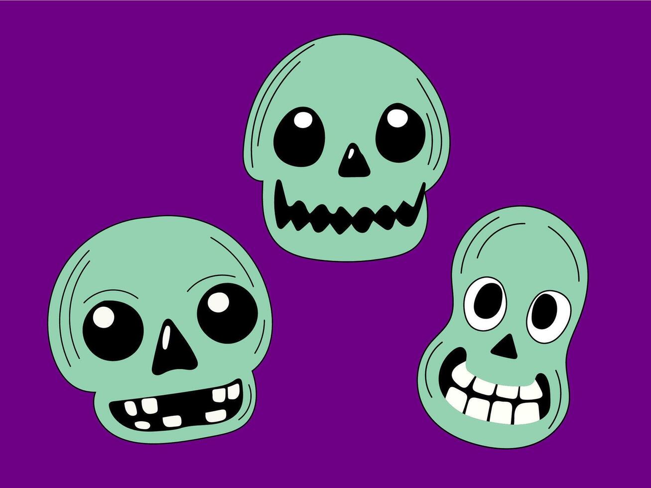 Halloween Skull Decorative Doodle Funny Element Icon vector