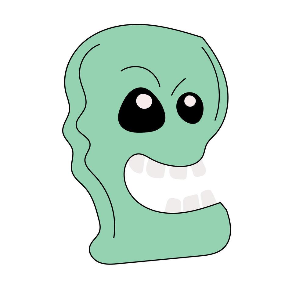 Halloween Cartoon Hand Drawn Simple Character Avatar face Icon vector