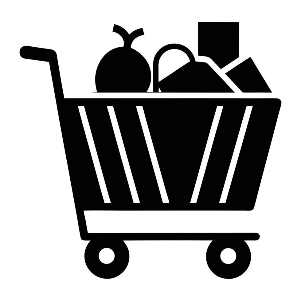 shopping cart icon illustration. vector