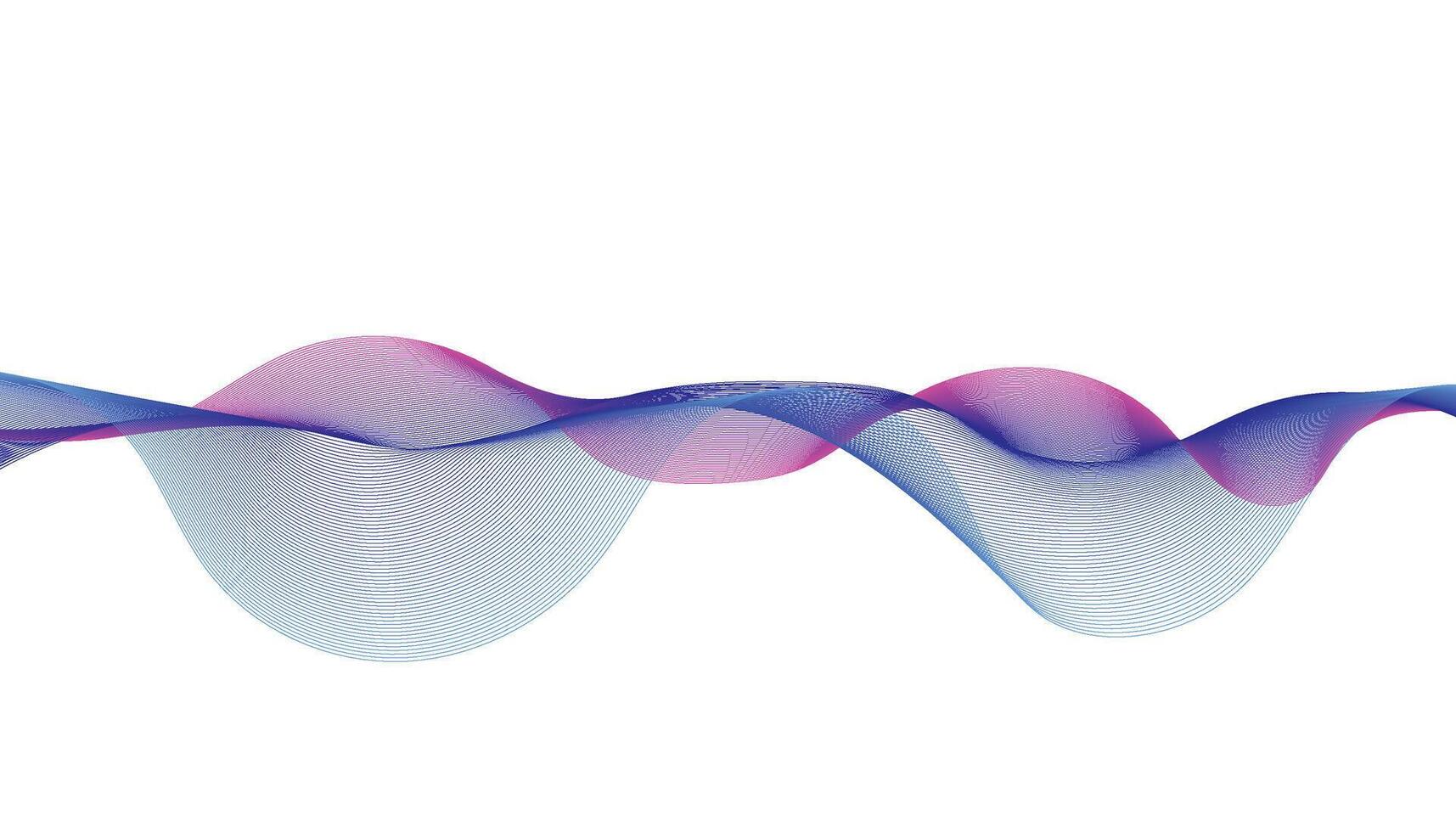 Colorful Abstract Wave Background, Pink and Blue Gradient Lines on White vector