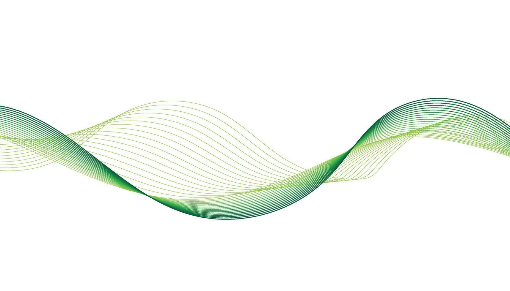 Green Abstract Wave Lines on White Background vector