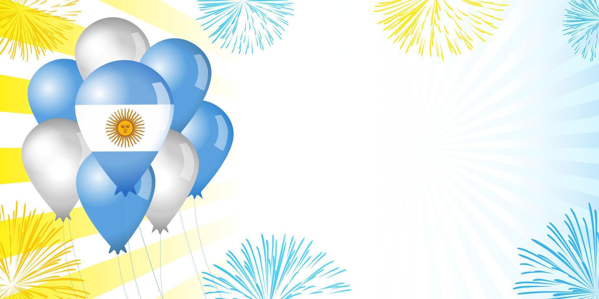 Happy Independence Day Argentina celebrating cute background with empty space. Postcard template vector