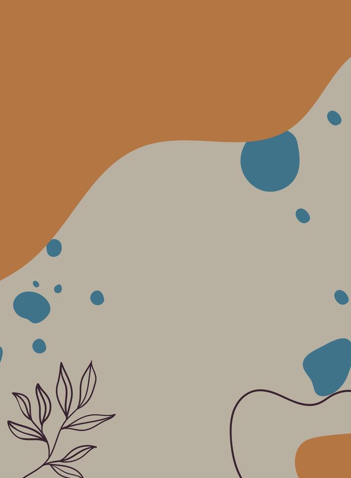 Abstract background with hand drawn organic shapes. Minimalist illustration. vector