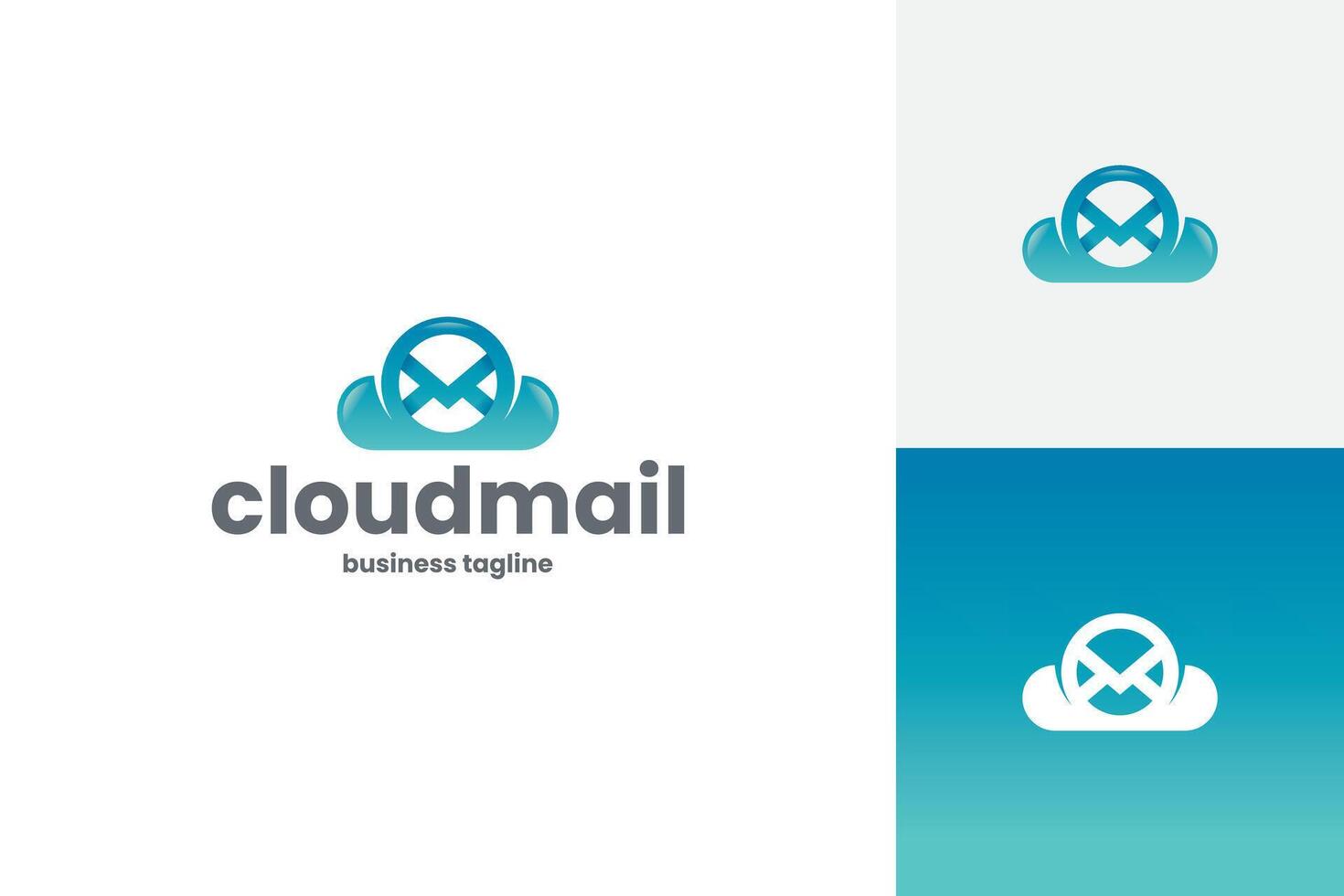 cloud mail logo design vector