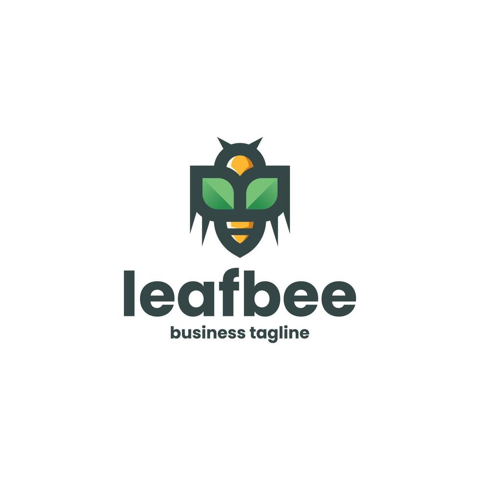 nature leaf bee logo design vector