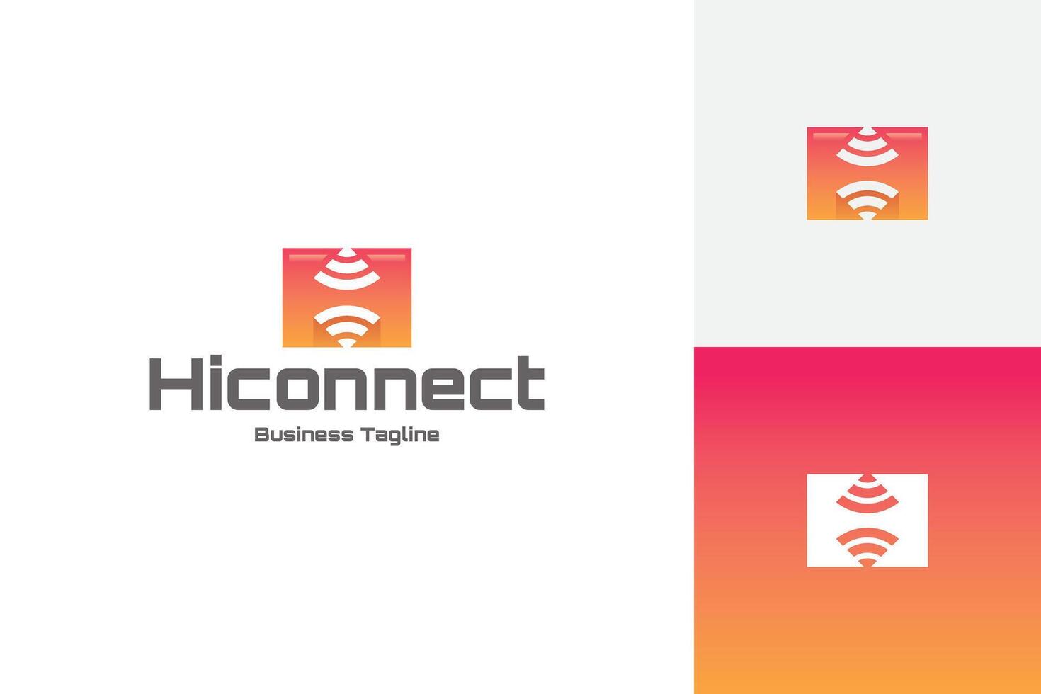 high connection h letter logo design vector