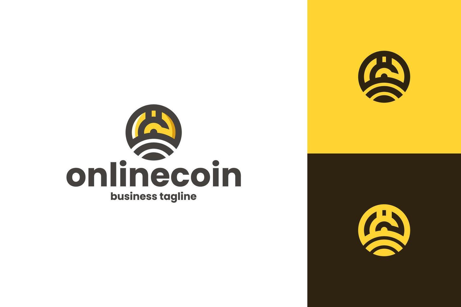 online crypto coin logo design vector