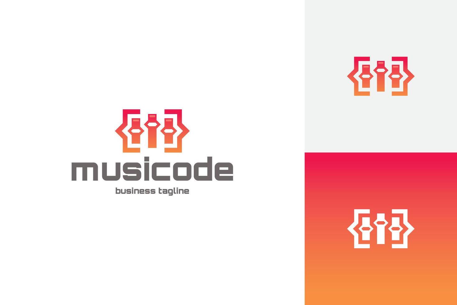 music code logo design vector