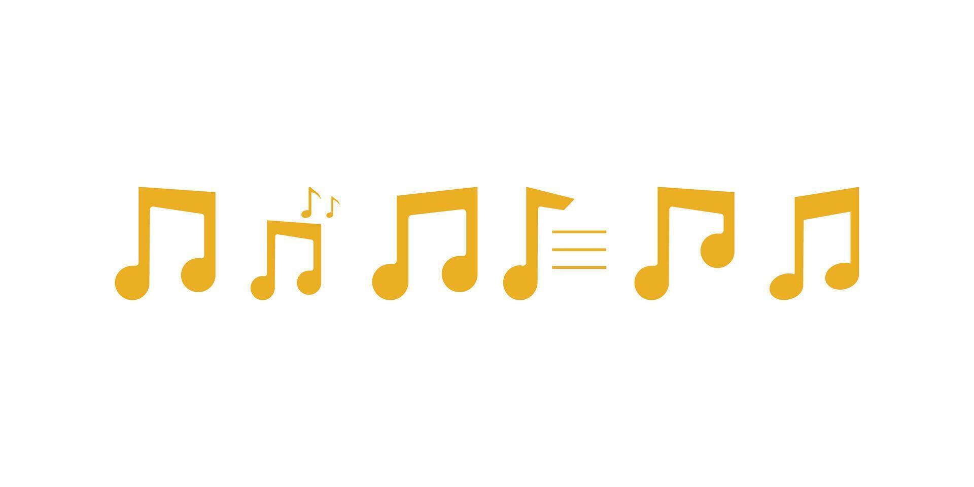 Collection of music notes symbols in a clean style perfect for music apps, compositions, sheet music, and sound-related creative projects vector