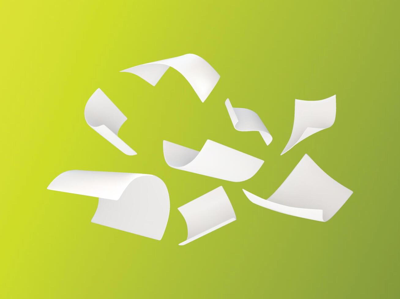 flying white curly paper sheet with twist and motion perfect for stationary, office concept and creative presentation graphics vector
