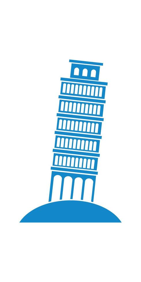 Sketch doodle illustration of Leaning Tower of Pisa in Italy as a hand drawn silhouette of iconic European architectural landmark for travel and tourism vector