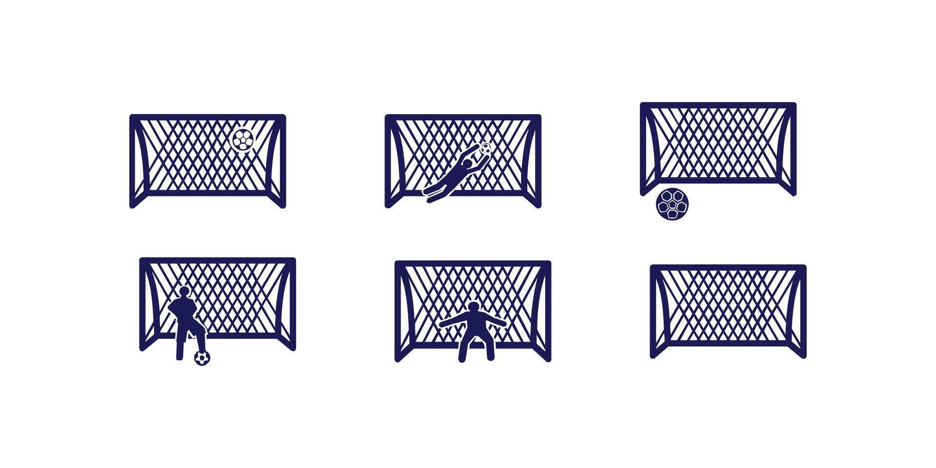 Soccer goal net illustration with black and white football design featuring realistic netting pattern and minimal icon style perfect for sports-themed projects vector