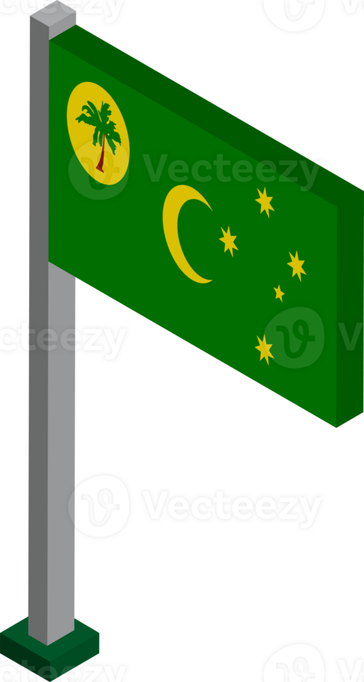 Cocos Islands Flag in Isometric dimension. png