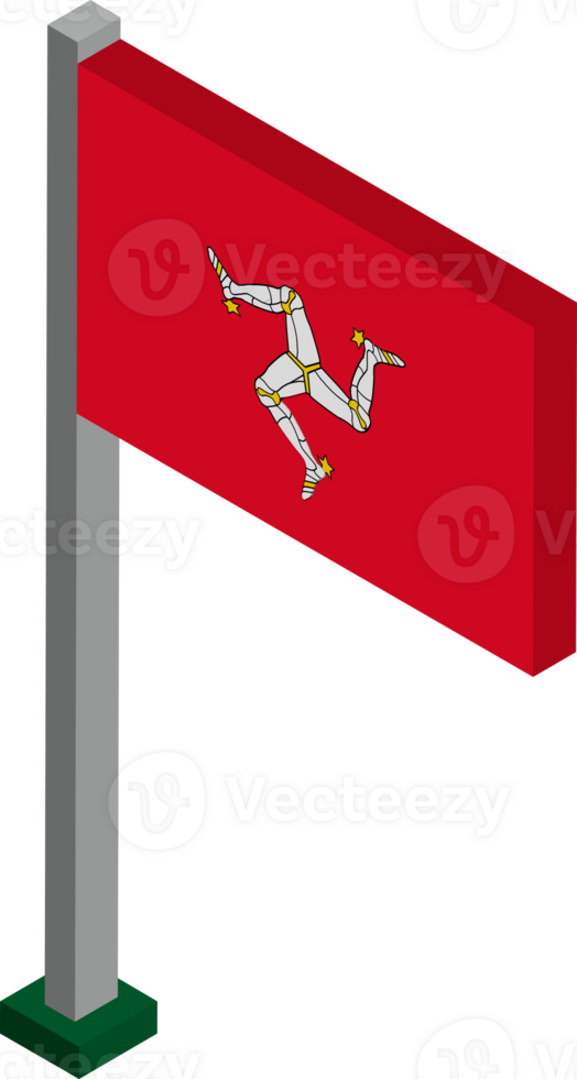 Isle of Man Flag in Isometric dimension. png
