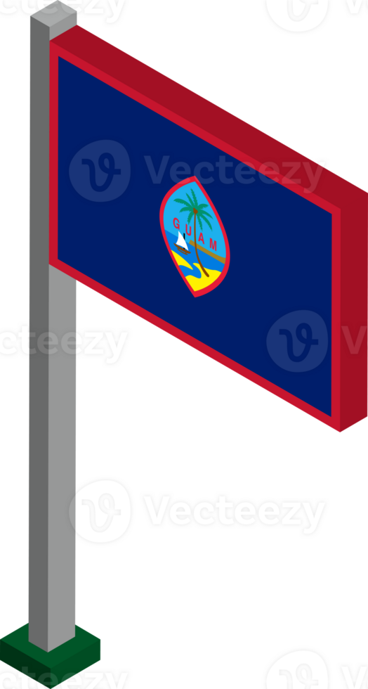 Guam Flag in Isometric dimension. png