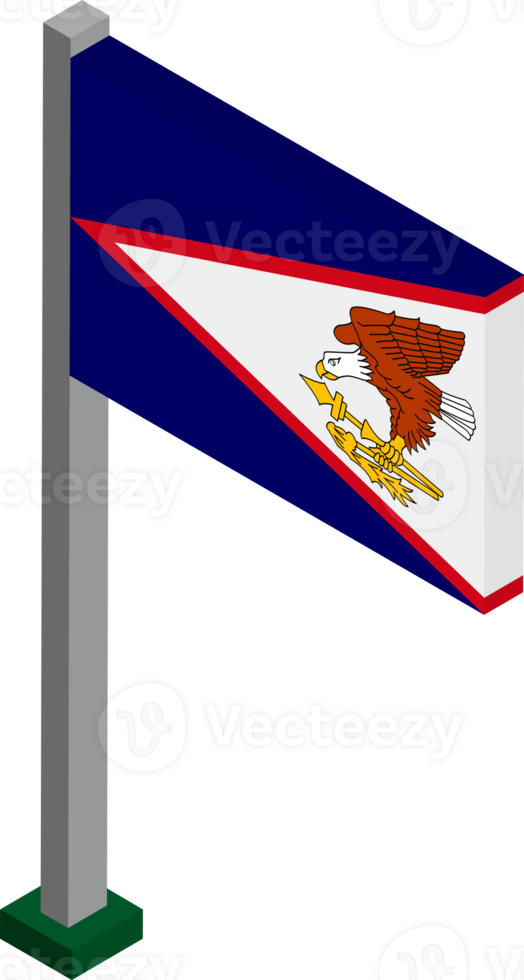 American Samoa Flag in Isometric dimension. png