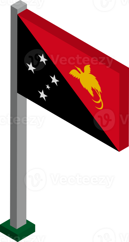 Papua New Guinea Flag in Isometric dimension. png