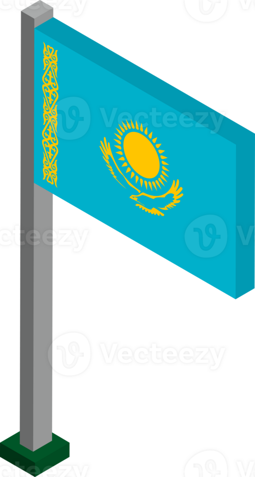 Kazakhstan Flag in Isometric dimension. png